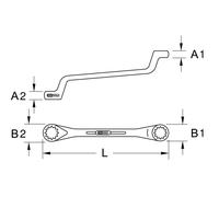 Clé polygonale contre-coudée INOX 9x11 mm KS TOOLS - 964.1105
