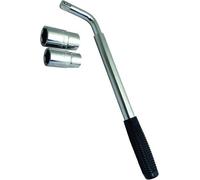 Clé Porte-Roue De Voiture Avec Poignée Rétractable Et Douilles Polyvalentes, Tailles 17 Mm, 19 Mm, 21 Mm, 23 Mm, Design Compact, Argent