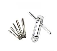 Clé porte-taraud réglable avec poignée en T à cliquet pour ensemble de matrices M6 et -12 mm, outil de réparation de filetage en acier allié pour coupe et extraction de vis à machine (7)