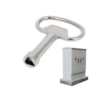 Clé pour Armoire Électrique | Outil portable en métal pour plombier | Clé pour compteur à gaz, panneau d'eau, boîtier de sécurité | Pour robinet, vanne, boîtier de sécurité, armoire, baie serveur,