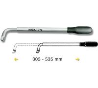 Clé pour écrous de roues télescopique, entraînement 4 pans extérieurs 12,5 = 1/2? Hazet 772