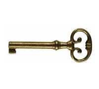 Clé pour serrure de meuble S-45 - laitonnée vieillie - anneau cuisse de grenouille SERFA
