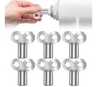 Clé Purge Radiateur, 6 x Cle Purge à Carre Argent, Clé de Purge Universelle, Clé Radiateur Compact en Aluminium pour de Nombreux Radiateurs | Cle Chauffage Central
