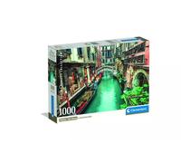Clementoni Puzzle 1000 pièces Canaux de Venise - avec poster, boîte compacte, fabriqué en Italie