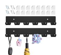 Clé Rack Wall Funte - Support de clé mural élégant, 12 crochets muraux au mur ratissage de piège | 2x grand organisateur de stockage en métal avec matériel de montage