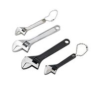 Clé réglable, Clé multifonction Mini Wrench, outil de réparation rapide des métaux, clé à mâchoires portable haute résistance avec chaîne, universelle réglable(4 Inches Black)