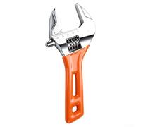 Clé réglable compacte avec poignée courte et grande capacité de mâchoire, fabriquée en alliage d'acier, idéale pour les robinets et tuyaux de descente, couleur orange, taille de 15,2 cm pour un usage