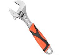 Clé réglable compacte en acier au chrome vanadium - Convient pour le serrage de boulons de raccord de tuyau et les applications d'atelier (20,3 cm, rouge)