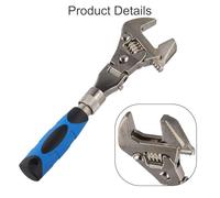 Clé réglable multifonction 5 en 1 - 25,4 cm - Tête oscillante télescopique rétractable - Cliquet en acier chromé - Outil pour plomberie pour CVC électrique (boîte)