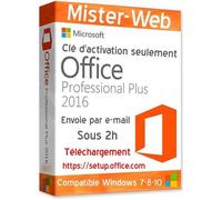 Clé sérial Microsoft Office Pro Plus 2016 seulement la clé pas de CD envoie par e-mail