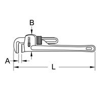 Clé serre-tubes type STILLSON acier 250 mm KS TOOLS - 111.3505