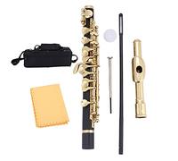 Clé SustVita Piccolo Flute C pour étudiants, un ensemble complet de flûte Piccolo pour débutant avec accessoires et Piccolo avec étui rembourré pour un transport et un rangement (Or)