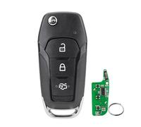 Clé télécommande 3 boutons pour Ford Transit Tourneo Connect Courier Custom Fiesta Mondeo Focus KA+ Galaxy Mustang Puma S-Max 433 MHz avec porte-clés