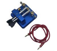 Clé télégraphique automatique pour radio CW Ham avec contacts argentés et structure de réglage de l'amortissement (bleu)