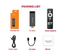 Clé TV Android 11.0 G7 S905Y4 - PRUMYA - 2 + 16G - Noir - Type-C - WiFi - 4K