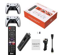 Clé TV avec jeu double système H313 2 Go RAM 16 Go 64 Go TF 20000 jeux recherche vocale BT5.0 Quad-Core 64 bits Dual 2.4G/5G WiFi HDR10+ Ultra USB Smart TV Stick Box Streaming Media