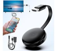 Clé TV connectée Google Chromecast 3 compatible Wi-Fi, compatible Netflix et YouTube, avec dongle HDMI Miracast sans fil (2024 Ping).