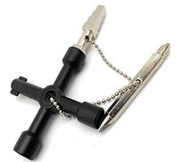 Höfftech Clé universelle universelle pour boîte de commutation, clé de concierge, clé multifonction, clé d'armoire de commande, clé carrée, clé triangulaire, clé de chauffage