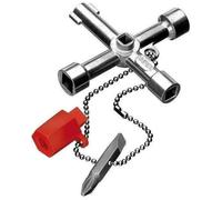 Clé universelle - KNIPEX - pour armoire de distribution - 76 mm - embout réversible - empreinte cruciforme PH 2