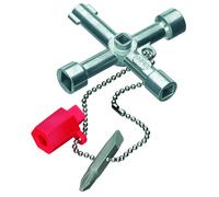 Knipex Clé universelle pour armoires de commande pour toutes les armoires et systèmes de fermeture standard 76 mm 00 11 03, Argent