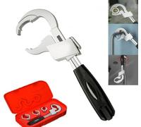 Clé universelle réglable à double extrémité pour salle de bain, clé à pipe universelle, ensemble de clés à molette en forme de croissant d'outils à main pour réparation de tuyaux d'eau