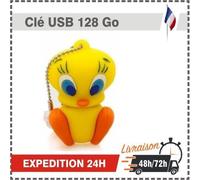 Clé USB - 100% Réel - 128 Go - USB 2.0 - Compatible PC/MAC - Design porte-clés