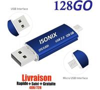 Clé USB 128 GO 2 en 1 Micro Usb Drive Pour Android Smartphones Tablette PCs 100 % Réel 2.0