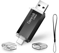 CLé USB 128 Go, 2 en 1 USB C Pendrive 128gb Portable Clef USB 128go Type C Memory Stick 128 GB pour Huawei Xiaomi Oneplus OTG Android Appareils TéLévision (Noir)