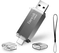 CLé USB 128 Go, 2 en 1 USB C Pendrive 128gb Portable Clef USB 128go Type C Memory Stick 128 GB pour Huawei Xiaomi Oneplus OTG Android Appareils TéLévision (Gris)