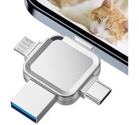 Clé USB 128 Go,4-en-1 pour iPhone/iPad/Android/PC - Stockage Externe pour Libérer de l'Espace sur Le Téléphone
