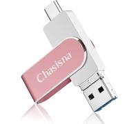 Clé USB 128 Go pour iphone Compatible OTG Android/i-Pad/Mac/PC,Cle USB pour iphone Stockage Externe Sauvegardez Vos Photos et Vidéos sans Applications(Rose)
