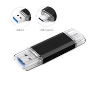 Clé USB 128 Go Type C 2 en 1 USB 3.0 OTG Pendrive pour Samsung Huawei-Noir