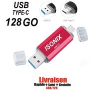 Clé USB 128 GO Type C OTG USB Flash Drive pour appareils Android/PC ROUGE