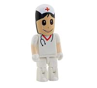 Clé USB 128GB en Forme de Médecin et Infirmière - USB 2.0 Pendrive Memorias Flash Disk - Blanc