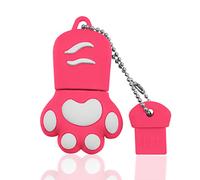 Clé USB 128Go, Cle USB 2.0 Cartoon Flash Drive Lovely Pendrive 128Go Pattes de Chat Mémoire Stick pour Cadeau, PC, Tablette Stockage de données (Rose)