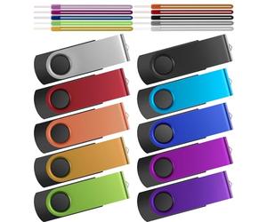 Clé USB 16 Go 10 Pièces Clés USB - Kepmem Original Thumb Stick USB 3.0 Clé Mémoire Colorée 16 Go Métal Clé USB3.0 Clé USB Élégante Pas Cher Cadeau avec Photo ou Musique