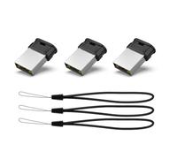 Clé USB 16 Go 2.0 Ultra Mini Lot de 3 Vansuny Clé USB 16Go Mini Stockage Externe Flash Drive à Haute Vitesse pour PC/TV/Autoradio (Noir, 3 Pcs, Lanière)