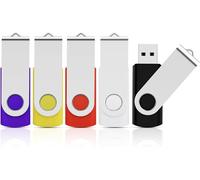Cle Usb 16 Go Lot 5 Clés Usb 2.0 Flash Drive, Clef Usb 16Go Avec Stockage Disque Mémoire Stick Pour Ordinateurs Windows, Pc, Mac (Bleu Noir Rouge Blanc Jaune)[MEM8291192]