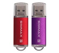 Clé USB 16 Go Lot de 2 Mémoire Stick USB 2.0 Flash Drive Pivotant Stockage Disque Pendrive par SIMMAX (16Go Rouge Violet)