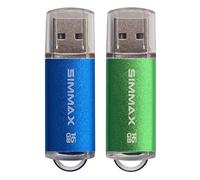 Clé USB 16 Go Lot de 2 Mémoire Stick USB 2.0 Flash Drive Pivotant Stockage Disque Pendrive par SIMMAX (16Go Bleu Vert)