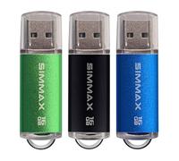 Clé USB 16 Go Lot de 3 Mémoire Stick USB 2.0 Flash Drive Pivotant Stockage Disque Pendrive par SIMMAX (16Go Noir Vert Bleu)