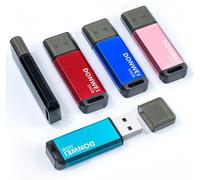 Clé USB 16 Go, Lot de 5 en 5 couleurs - Rose, Rouge, Bleu, Noir, Cyan (USB 2.0, exFAT, 10 Mo/s Write, 20 Mo/s Read, LED Indicateur)