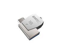 Clé USB 16Go EMTEC 2en1 Dual micro-USB T250 chromée