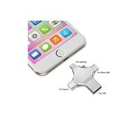 Clé USB 16GO Mémoire Stick 4 en 1 USB 2.0 Type-C Micro-USB et Lightning pour iPhone iPad Mac PC Android Clef USB Flash(16GO Ar