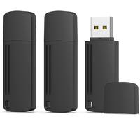 Clé USB 2.0 64Go Lot de 3, Clef USB 64 Go 2.0 LED, USB Flash Drive Musique Pas Cher, 3 Pièces Pendrive USB avec Pince en Métal à 360° Cle USB 2.0 64 Go pour Ordinateur PC (3 Pack, Noir)