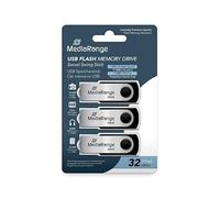 Clé USB 2.0 de mediarange - 32 Go - Pack de 3 clés - Noires