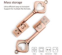 Clé USB 2.0 en Forme de C?ur en Métal Memory Stick Étanche Stockage Externe Cadeau Romantique-64Go