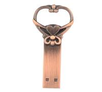 Clé USB 2.0 en forme de cœur rétro portable en métal découverte pour le stockage d'informations (128 Go)