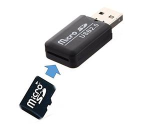 Clé USB 2.0 Haute Vitesse Lecteur Carte Mémoire Adaptateur Micro SD TF Reader Noir