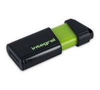 Clé USB 2.0 Integral Pulse 128 Go Verte fluorescente et Noire G